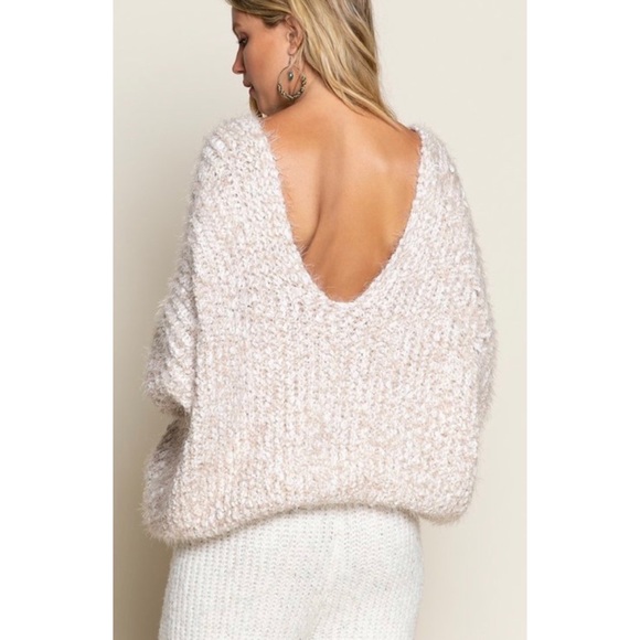SOLD OUT Oversized Beige Softest Eyelash Pullover Sweater - Picture 6 of 6